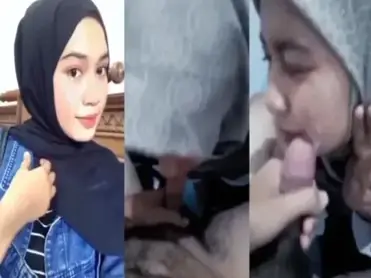 Hijab Cantik Sepong Kontol Jumbo, Crot di Muka Full yang Tidak Disangka-sangka poster